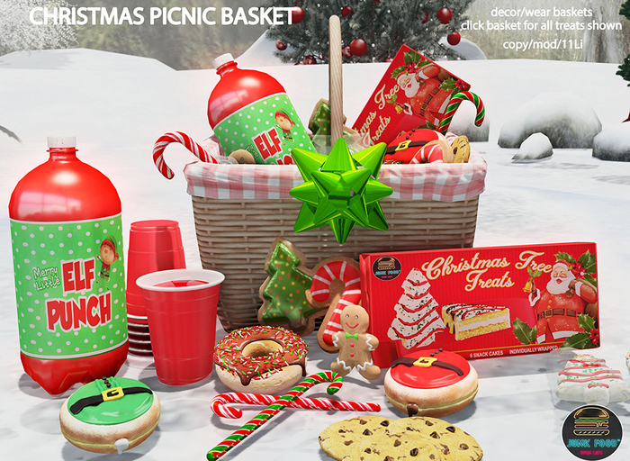 Second Life Marketplace Junk Food Christmas Picnic Basket